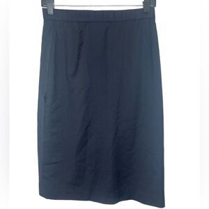Burberry Navy Blue Vintage Burberry’s 100% Wool Academia Pencil Skirt Size 8